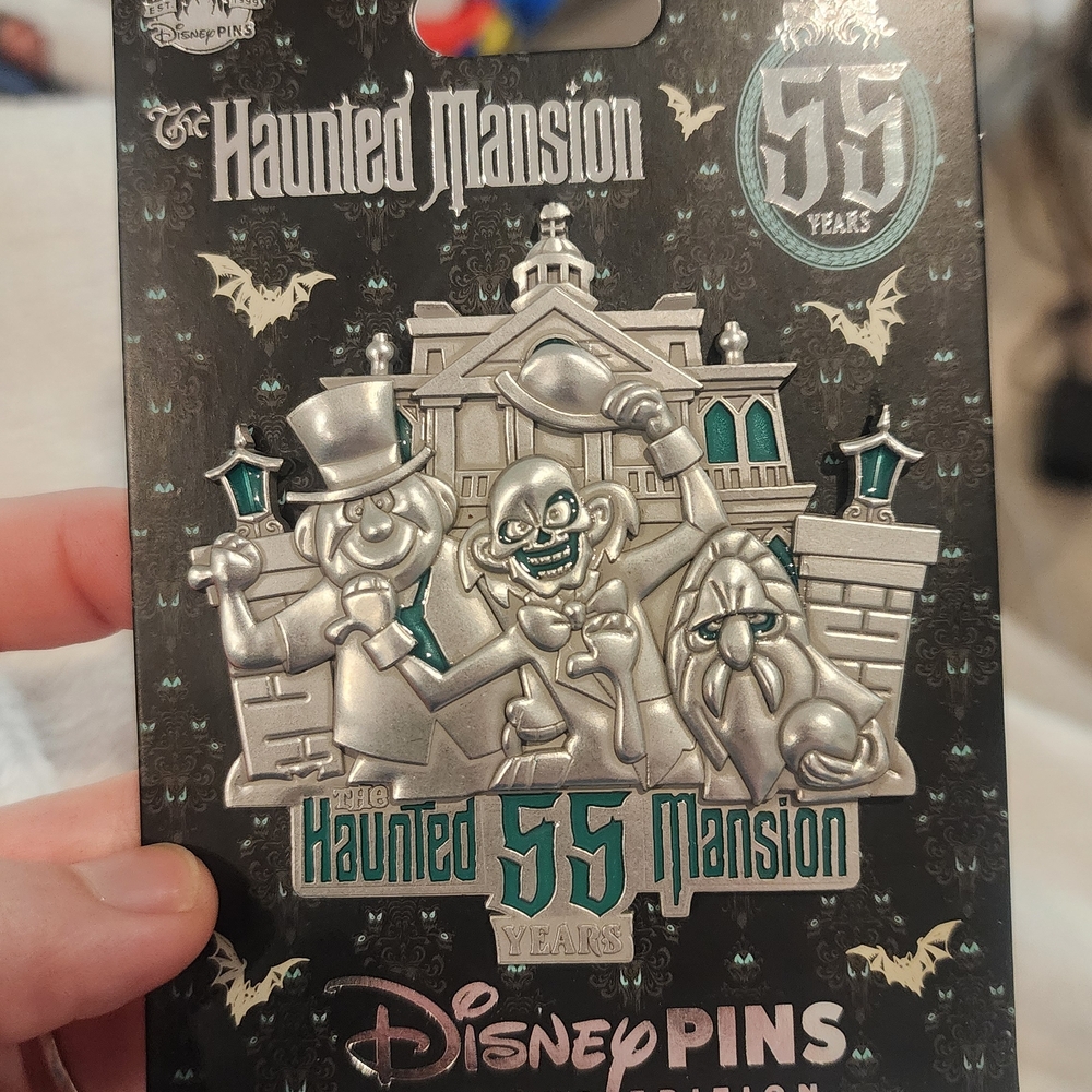 Disney Haunted Mansion 55th Anniversary Pin – Silver & Teal Accents